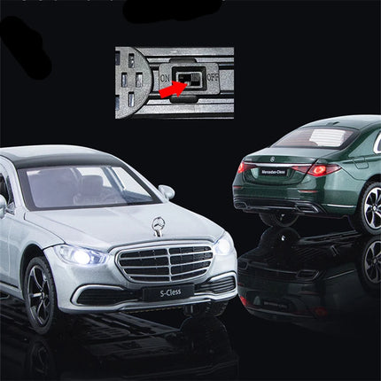 1/22 Maybach S400 Alloy Luxy Car Model Diecast Metal Toy Vehicle Car Models Simulation Sound and Light Collection Childrens Gift
