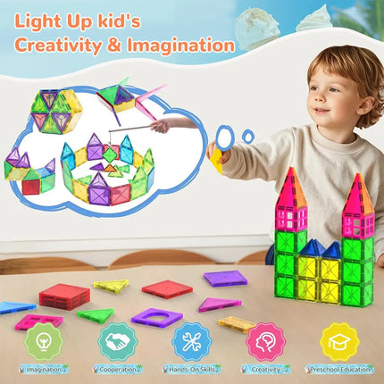 Small Magnetic Building Blocks, Magnetic Tiles Toy, Magnetic Tile Construction Toy, Best Gift