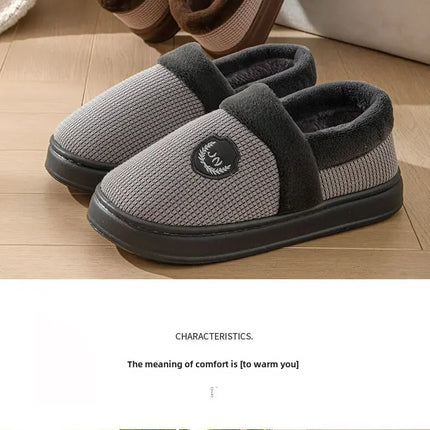 2023 New Winter Fleece-lined Cotton Slippers For Men Women Home Use Non-slip Thick Bottom Indoor Outdoor Wear Couples Warm