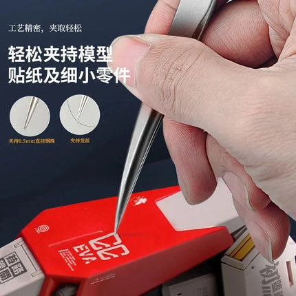 Stedi MS11-17 Precision Tweezers Assembly Model Building Tool Straight Bending Pointed Tweezers for Model Hobby
