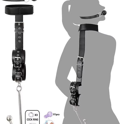 SM Adult Sex Toy Backhand Binding Apertural Plug Anal Hook Bondage Toys Bdsm Kit Slave Bondage Handcuff Couple Bundle Game 18+