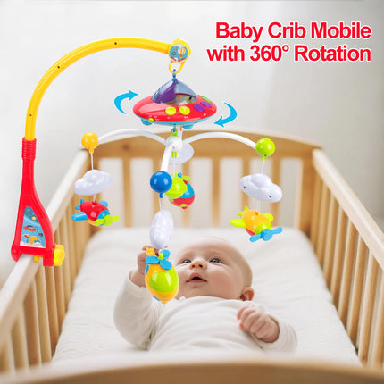 Musical Baby Crib Mobile with 108 Melody Lights Projection for Infants Remote Control Crib Toys for Newborn Mobile for Crib Toys