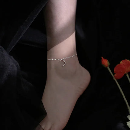 PANJBJ 925 Silver Color Mosubi Zircon Anklet For Women Girl Simplicity Retro Exquisite Jewelry Birthday Gift Dropshipping