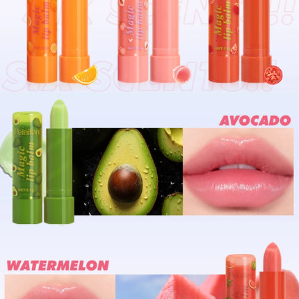 6pcs Fruit colored lipstick, nourishing lips, caring for lips, natural moisturizing lipstick, neutral adult lip care