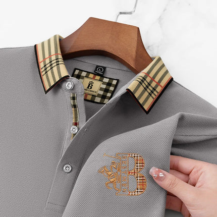2025 new luxury men's short sleeved summer high-quality designer boutique brand embroidered polo shirt business casual T-shirt
