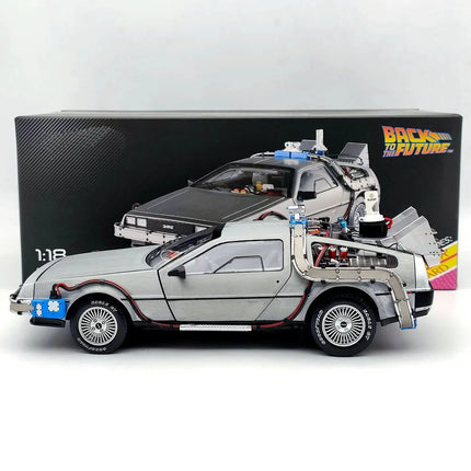 HW 1:18 for Elite Back To The Future Time Machine Ultimate Edition BCJ97 Diecast Models Car Toys Collection Auto Gift