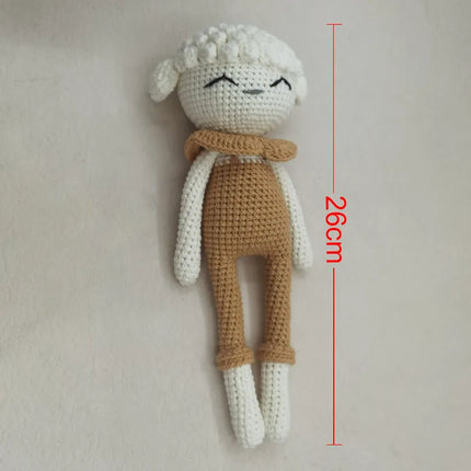 Baby Pacifier Clip Crochet Sheep Handbell Teething Rattle Dummy Chain Boy Girl Unisex Teether Infant Shower Gift