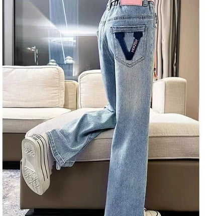 Sweatpants Teenage Jeans Autumn Fashion Casual Streetwear Spring Fairy Children's Clothing Girls Pants Kids Clothes Wide Leg