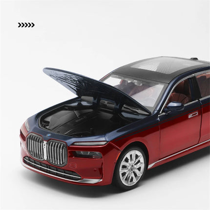 1:24 BMW 7 Series i7 G70 Alloy Luxy Car Model Diecast Metal Pure Electric Vehicles Limousine Car Model Sound Light kids Toy Gift