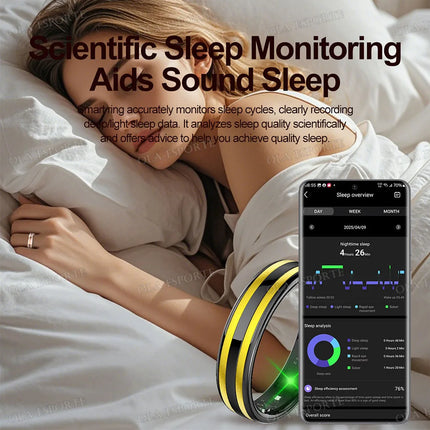 Gesture Sensing Smart Ring Health Monitor Smart Ring Outdoor Waterproof Ring Real HRV Monitor Heart Rate Blood Oxygen Sport Ring