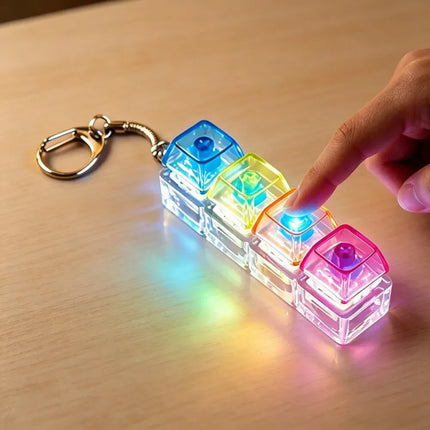 HOT Sales Fingertip Keyboard Keychain RGB Keyboard Fidget Toy with Lights for Stress Relief Decompression Calming Accessories