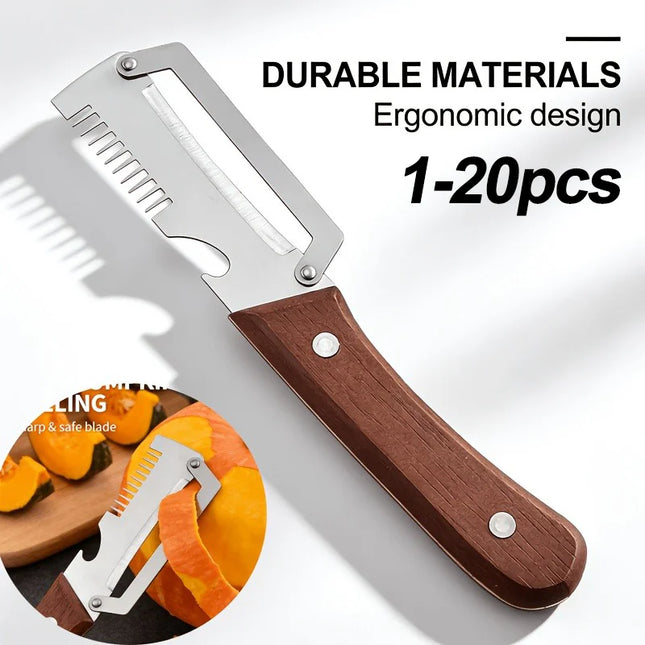 Kitchen Household Multifunctional Peeler Slicer Stainless Steel Scallion Scraper Bottle Opener Ginger Shredder