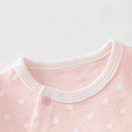 Baby's Long-Sleeved Jumpsuit, Pure Cotton, Newborn Pajamas, Baby Girl Clothes, Foot Covering Suit, Spring and Summer
