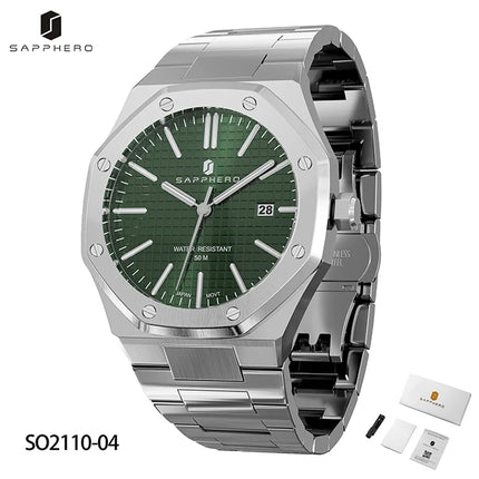 SAPPHERO Fashion Men's Watches Stainless Steel Business Watches Men's Waterproof Date Display Watches for Men