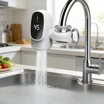 110V Rapid Heating Tap with Digital Display Tankless Electric Heater Faucet Instant Hot & Cold Water Heater for Kitchen Bathroom