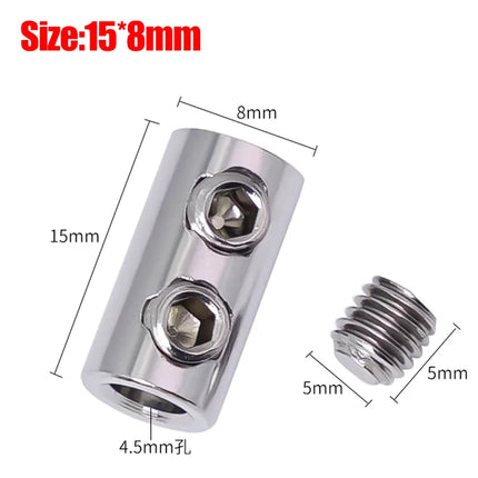 1/2mm Steel Wire Rope Clamp Stainless Steel Double Holes Metal Copper Clip Adjustable Screws Fastener Hardware Sling Tools