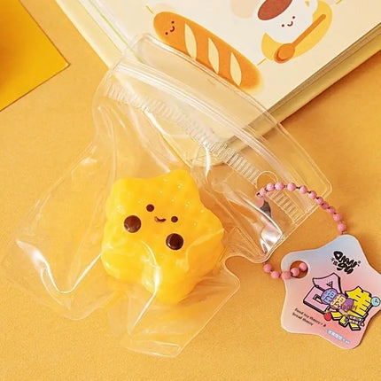 5Pcs Bread Dumping Food Stress Relief Squeeze Toys Mini Mochi  Toys Sensory Pinch Fun Party Favor Gift Keychain PendantHot