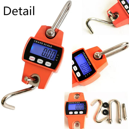 300kg 50G Crane Scales Hook Scale Home Electronic Luggage Scale Industrial Weight Balance Heavy Duty Hanging Kitchen Tool
