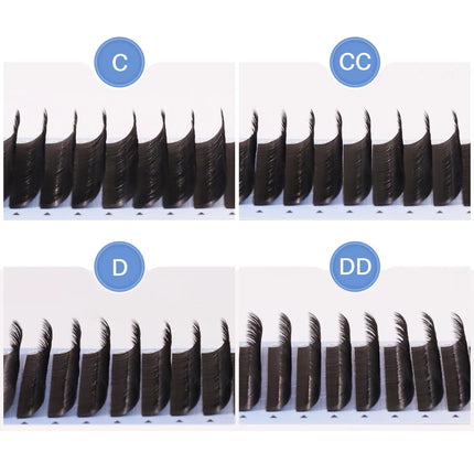 Ellipse Flat Volume Eyelash Extensions Double Split-tips Matte Dark Black 0.15/0.20mm C/CC/D/DD Flat Shape Lashes Lashprofessor