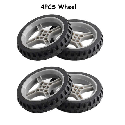 4PCS Geekservo 360 Degree Continuous Rotation Servo Wheel Compatible with Legoeds Building Blocks Micro:bit Robot Smart Car Toys