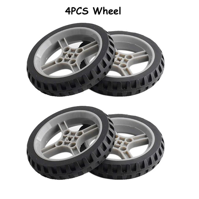 4PCS Geekservo 360 Degree Continuous Rotation Servo Wheel Compatible with Legoeds Building Blocks Micro:bit Robot Smart Car Toys