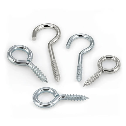 Metal Eyepins Hooks Eyelets Threaded Pendant goat eye closing machine tooth self-tapping screw zinc-plated nickel plating