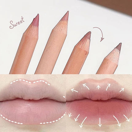 1Pc Wood Matte Lip Liner No Color Outline Lip Lipstick Pen Long-Lasting Easy To Sharpener Perfect Lip Contour Lipstick Pencil