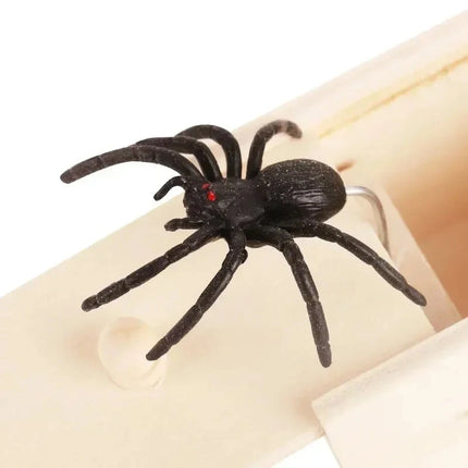 Funny Prank Scare Box Wooden Hidden Box Trick Spider Toy Novelty Joke Game Surprise Prank Gifts For Friend Party