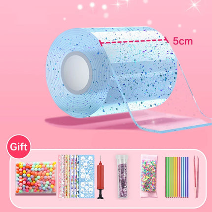 DIY Craft Pinch Toy Making Blowable Bubble Tape Non-marking Double-sided Adhesive Reusable Color High Sticky Nano Tape