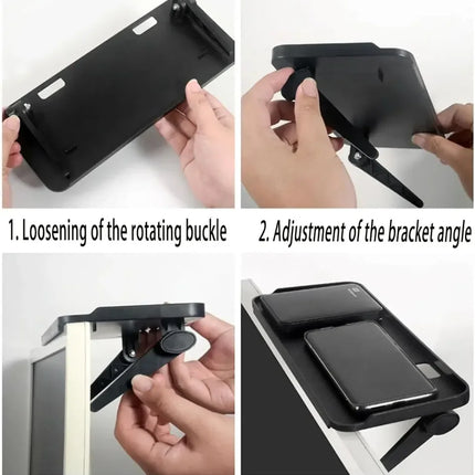 Adjustable TV/Monitor Top Shelf Organizer - Universal Space-Saving Rack for Router, Media Box,Accessories & Cable Management