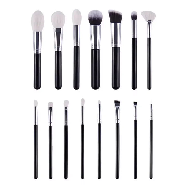15 Pcs Makeup Brush Set Cosmetic Brushes Makeup Brushes Goat Hair for Eyebrow Eyeshadow Foundation Travel Portable with Pouch