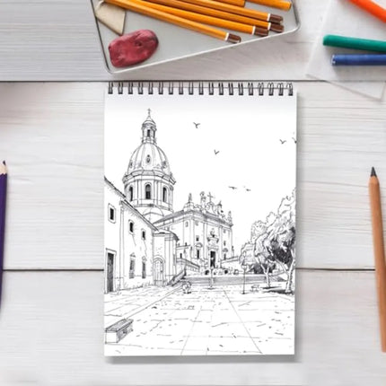 Sketch Book, Top Spiral Bound Sketch Pad, 100 Sheets 68lb/100gsm Drawing Paper, 1 Pack