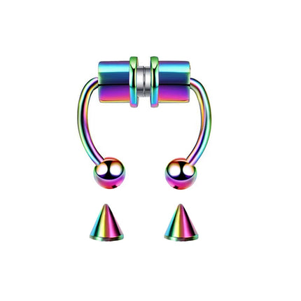 Stainless Steel Fake Piercing Nose Ring Hoop Septum Non Piercing Nose Clip Rock HipHoop Magnet Fashion Punk Women Nose Hoop Ring