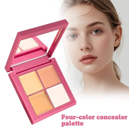 Four Color Concealer Waterproof Covers Acne Scars And Dark Circles Nasolabial Fold Lightweight Facial Brightening Foundation