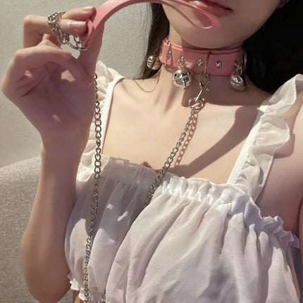 Traction Rope Women's Neck Strap Fun Neck Collar Collarbone Chain Neck Collar Halloween Christmas Dog Chain Training for Women