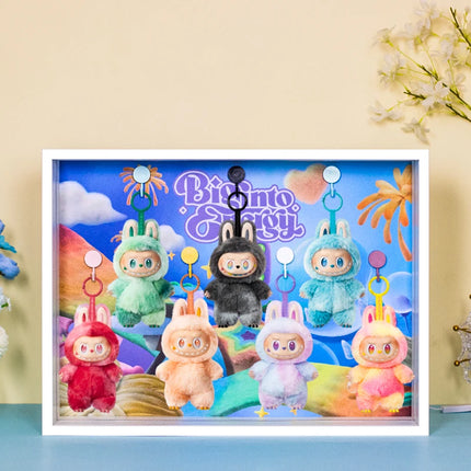 THE MONSTERS LABUBU High Energy Series Wooden Display LED Light Wall Mount Doll Storage Box Blind Box Collector Cabinet Home