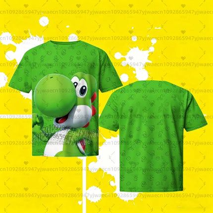 2026 men Super Mario Bros. Yoshi Peach T Shirt Kids Summer Dress Boy T-Shirt men women Short Sleeve Top Kids Cute Birthday tops