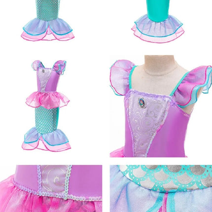 Girls Elsa Anna Dress Children Princess Carnival Dress Kids Jasmine Rapunzel Pageant Flower Disguise Cosplay Christmas Costume