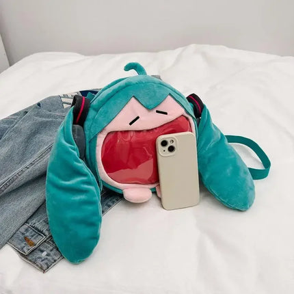 Anime Hatsune Miku Cosplay Plush Backpack Ita Bag Women Bag Shool Student Men Velvet Shoulder Bag Girl Gift