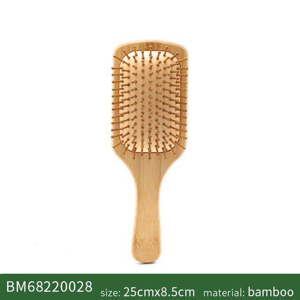 Bamboo Hair Brush Women Styling Hair Comb Hairbrush Wide Teeth Bamboo Combs for Hair Smooth  Massage Scalp Brush Barber Comb