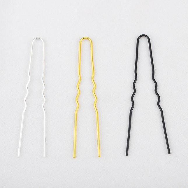 50pcs Women Girls U Shaped Hairpins Base Bun Metal Hairdressing Bobby Bridal Pin Barrette Salon Hair Styling Tools U Clips 7cm