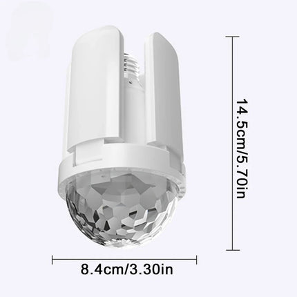 E27 LED Bulb Fan Four-leaf Blade Music Lamp Bluetooth Speaker Foldable LED Light Bulb Ceiling Light With Remote Controller