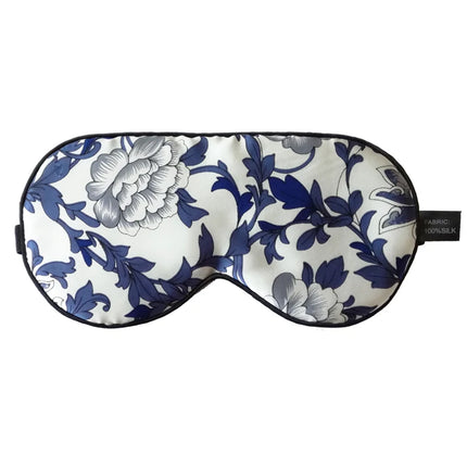 Silk Sleeping Mask Porcelain Pattern Blindfold Eye Cover Shading Eyeshade Thicken Soft Eye Mask Sleep for Travel Eyepatch