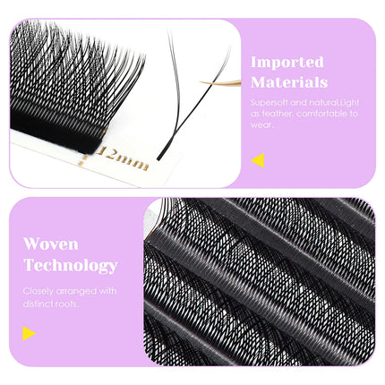 MASSCAKU U Shape YY False Eyelashes 8-15mm Mix C D Curl Double Tips Lashes Extension Hand-wowen Individual Eyelash Wholesale
