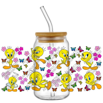 New Product Little Yellow Duck Waterproof DIY Decals 3D Transfers Stickers 16oz UV DTF for Glasses cup Wraps