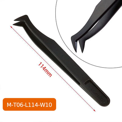 8pcs/Set Anti-Static ESD Plastic Tweezers Set Curved & Straight Forceps for Electronic PCB Repair Anti-Static Hand Tools