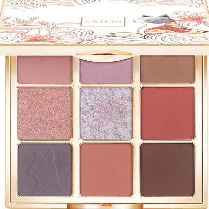 CATKIN Eyeshadow Palette Makeup, Matte Shimmer 9 Colors, Highly Pigmented, Creamy Texture Natural Bronze Neutral