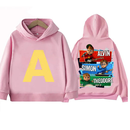 Alvin and Chipmunks Printed Children's Hoodie for Autumn and Winter Outdoor Boys and Girls Casual Kid Sweatshirt