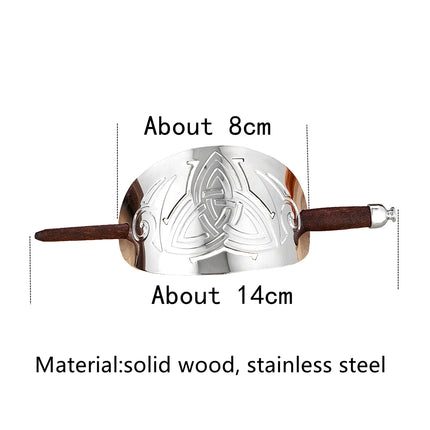 Vintage Norse Mythology Goddess Hairpins Women Stainless Steel Solid Wood Valknut Hair Slide Stick Viking Headdress Girl Jewelry