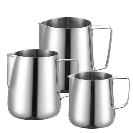 350ml/600ml (12 Oz/20 Oz) Milk Frother Steam Canister Stainless Steel Coffee Latte Art Milk Carafe Cup with Art Pen, 12 Oz